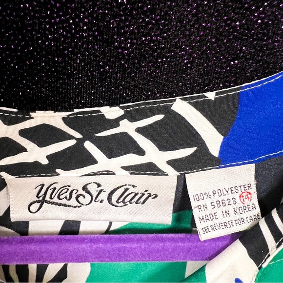 Yves St. Clair retro colorblock button down - Picture 7 of 10